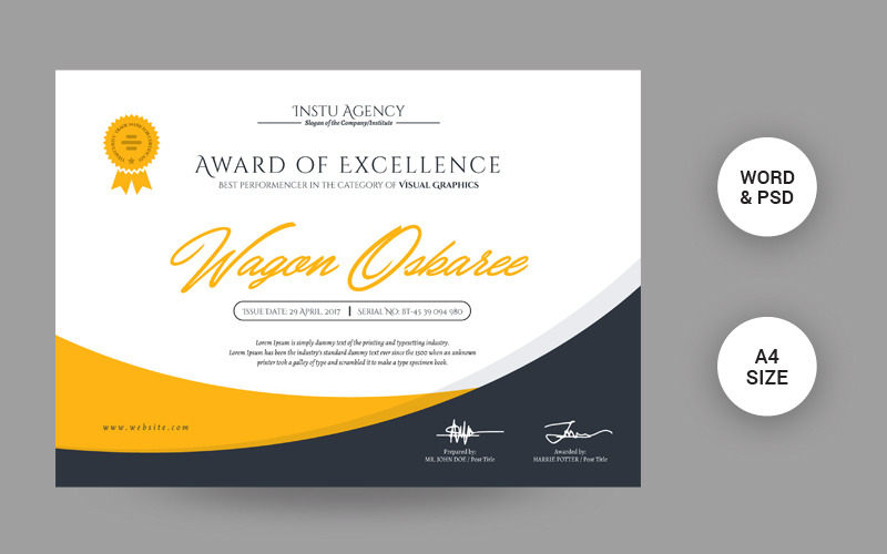Download Шаблон сертификата "Modern Certificate Template" / Modern Certificate Template - Шаблон сертификата на тему графика abstract,certificate,achievement,award,awards,black,design,in,graphics,certificate,of,appreciation,clean,corporate,course,creative,cyan,decorative,diploma,elegant