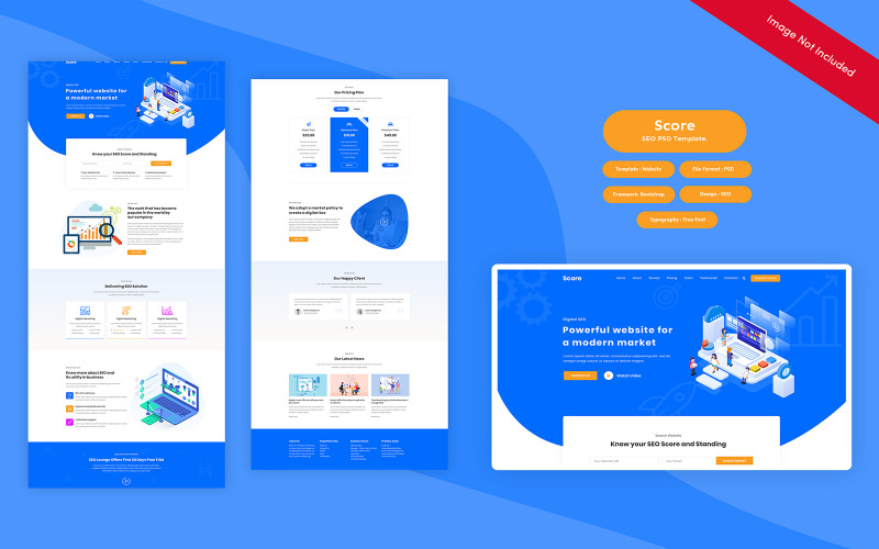 Pontuação - Modelo PSD de negócios de SEO
