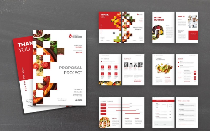 Download Фирменный стиль "Proposal Food Business Planner - Corporate Identity Template" / Proposal Food Business Planner - Corporate Identity Template - Фирменный стиль на тему графика proposal,business,a4,company,creative,corporate,indesign,brochure,template,report,annual,brief,marketing,portfolio,project