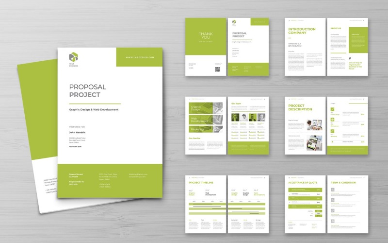 Download Фирменный стиль "Proposal Graphic Design Project - Corporate Identity Template" / Proposal Graphic Design Project - Corporate Identity Template - Фирменный стиль на тему графика proposal,business,a4,company,creative,corporate,indesign,brochure,template,report,annual,brief,marketing,portfolio,project