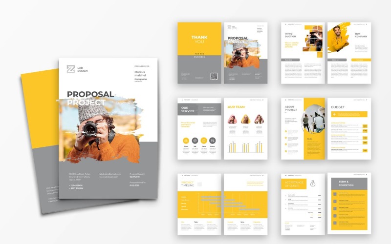 Download Фирменный стиль "Proposal Professional Photograpy - Corporate Identity Template" / Proposal Professional Photograpy - Corporate Identity Template - Фирменный стиль на тему графика proposal,business,a4,company,creative,corporate,indesign,brochure,template,report,annual,brief,marketing,portfolio,project