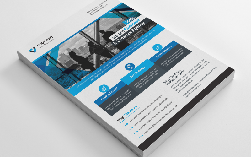 Download Фирменный стиль "Creative Agency Business Flyer - Corporate Identity Template" / Creative Agency Business Flyer - Corporate Identity Template - Фирменный стиль fyer,corporate,flyer,artistic,blue,building,computer,graph,graphic,green,hi-quality,id,kit,internet,logo,modern,multimedia,official,photo,play