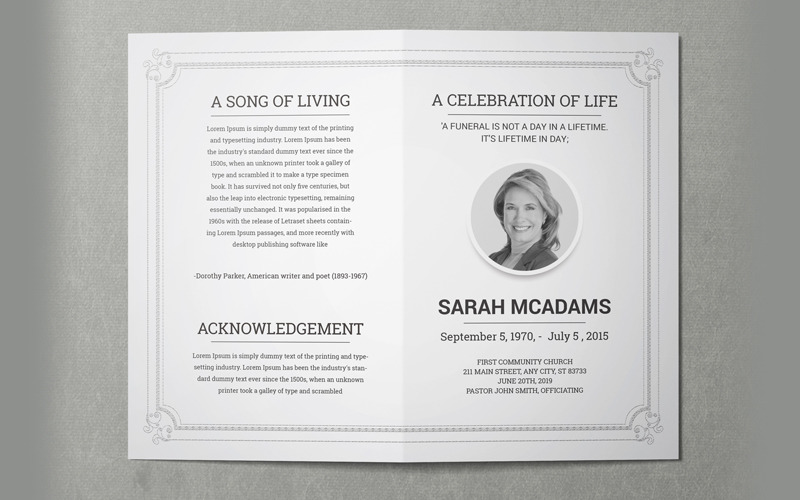 Download Фирменный стиль "Funeral Program - Corporate Identity Template" / Funeral Program - Corporate Identity Template - Фирменный стиль funeral,program,template,brochure,memorial,service,obituary,programs,floral,church,order,of,printable