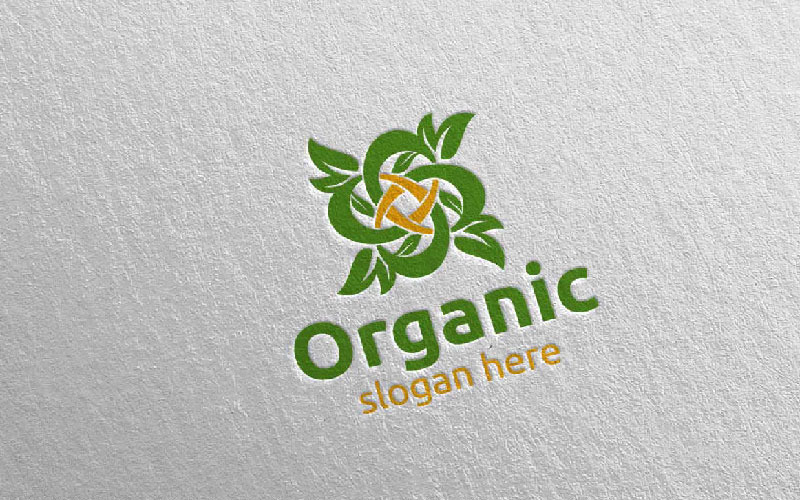 Modelo de logotipo do conceito 2 de design natural e orgânico da Infinity