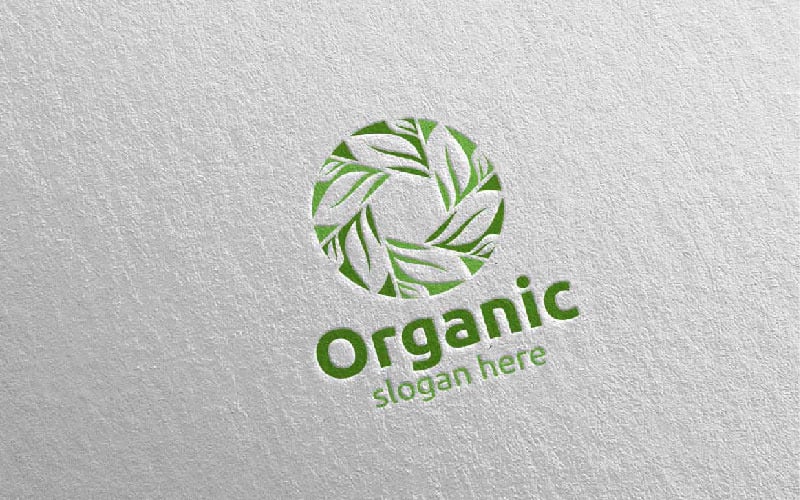 Modelo de logotipo do conceito 3 de design infinito natural e orgânico