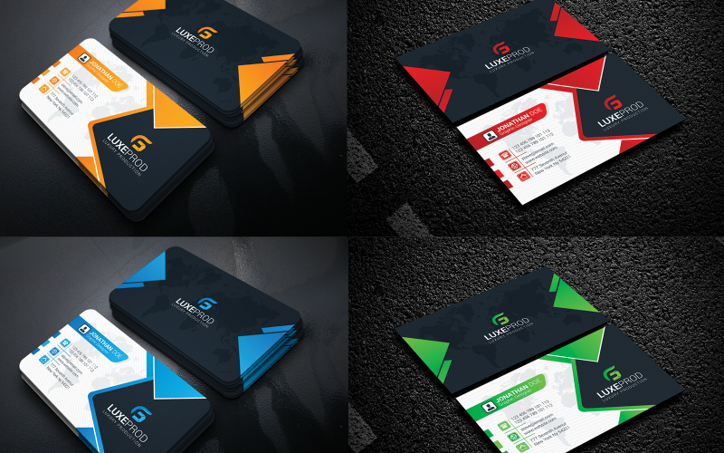 Download Фирменный стиль "Luxury Business Card - Corporate Identity Template" / Luxury Business Card - Corporate Identity Template - Фирменный стиль на тему графика black,blue,brand,business,card,clean,cmyk,color,company,corporate,creative,design,designer,green,horizontal,modern,personal,print,ready,professional