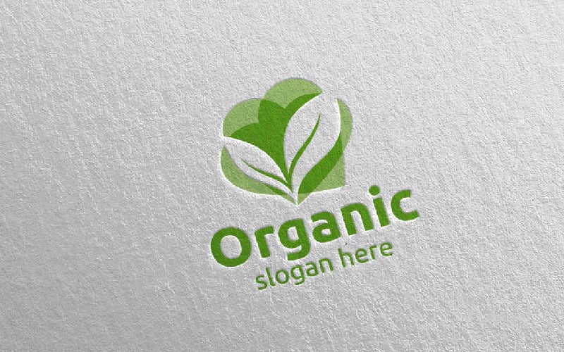 Modèle de logo Love Design naturel et organique Concept 10