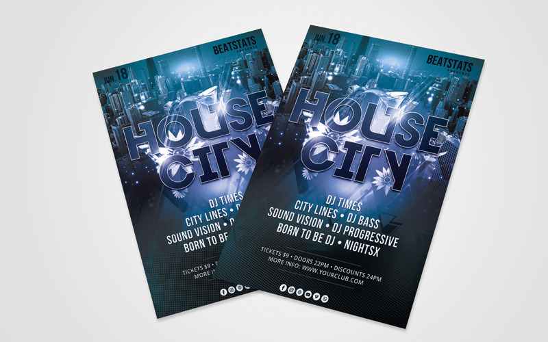 Download Фирменный стиль "Party Flyer V1 - Corporate Identity Template" / Party Flyer V1 - Corporate Identity Template - Фирменный стиль party,flyer,corporate,identity,music,dj,club,house