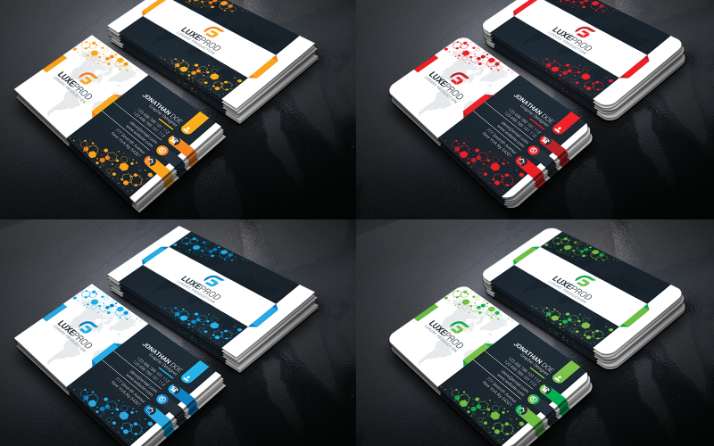 Download Фирменный стиль "Simple Business Card - Corporate Identity Template" / Simple Business Card - Corporate Identity Template - Фирменный стиль на тему графика black,blue,brand,business,card,clean,cmyk,color,company,corporate,creative,design,designer,green,horizontal,modern,personal,print,ready,professional