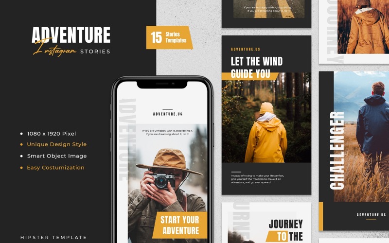 Download Шаблон для соцсетей "Adventure Instagram Stories Social Media Template" / Adventure Instagram Stories Social Media Template - Шаблон для соцсетей на тему графика creative,instagram,stories,instastory,explorer,adventure,travel,outdoor,nature,journey,lifestyle,hiking,trip,mountain,backpack