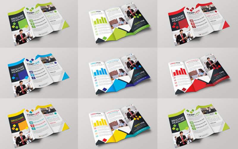 Download Фирменный стиль "Blue Color  Tri-Fold Brochure - Corporate Identity Template" / Blue Color  Tri-Fold Brochure - Corporate Identity Template - Фирменный стиль на тему графика tri-fold,abstract,badges,&amp;amp;,stickers,banners,ads,brochure,business,card,buttons,card,invite,cd,dvd,custom,print,e-publishing,flyer,food