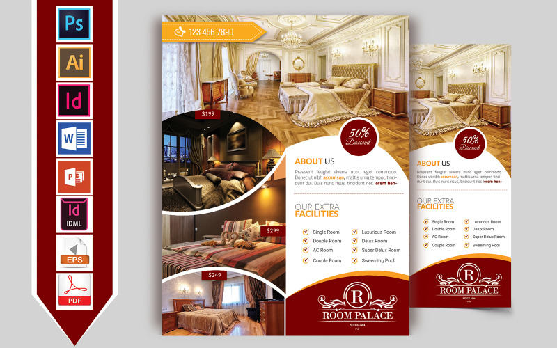 Download Фирменный стиль "Hotel Flyer Vol-03 - Corporate Identity Template" / Hotel Flyer Vol-03 - Corporate Identity Template - Фирменный стиль на тему графика hotel,restaurant,star,normal,flyer,restaurant-flyer,business,couple,room,tour,tourist,travel,3star-hotel,5star-hotel