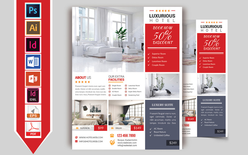 Download Фирменный стиль "Hotel Flyer Vol-04 - Corporate Identity Template" / Hotel Flyer Vol-04 - Corporate Identity Template - Фирменный стиль на тему графика hotel,restaurant,star,normal,flyer,restaurant-flyer,business,couple,room,tour,tourist,travel,3star-hotel,5star-hotel