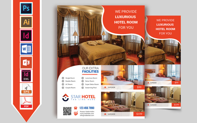 Download Фирменный стиль "Hotel Flyer Vol-06 - Corporate Identity Template" / Hotel Flyer Vol-06 - Corporate Identity Template - Фирменный стиль на тему графика hotel,restaurant,star,normal,flyer,restaurant-flyer,business,couple,room,tour,tourist,travel,3star-hotel,5star-hotel