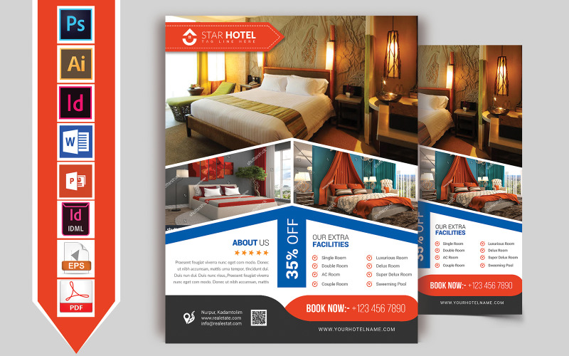 Hotel Flyer 07. évfolyam - Vállalati-azonosság sablon