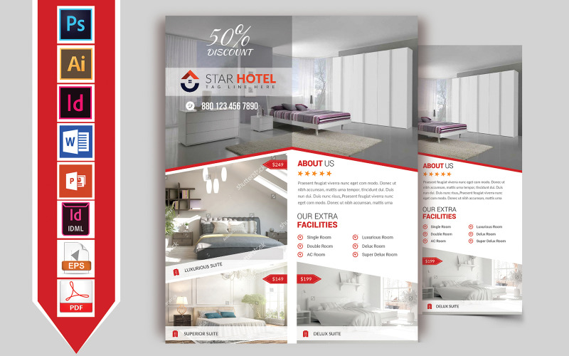 Download Фирменный стиль "Hotel Flyer Vol-10 - Corporate Identity Template" / Hotel Flyer Vol-10 - Corporate Identity Template - Фирменный стиль на тему графика hotel,restaurant,star,normal,flyer,restaurant-flyer,business,couple,room,tour,tourist,travel,3star-hotel,5star-hotel