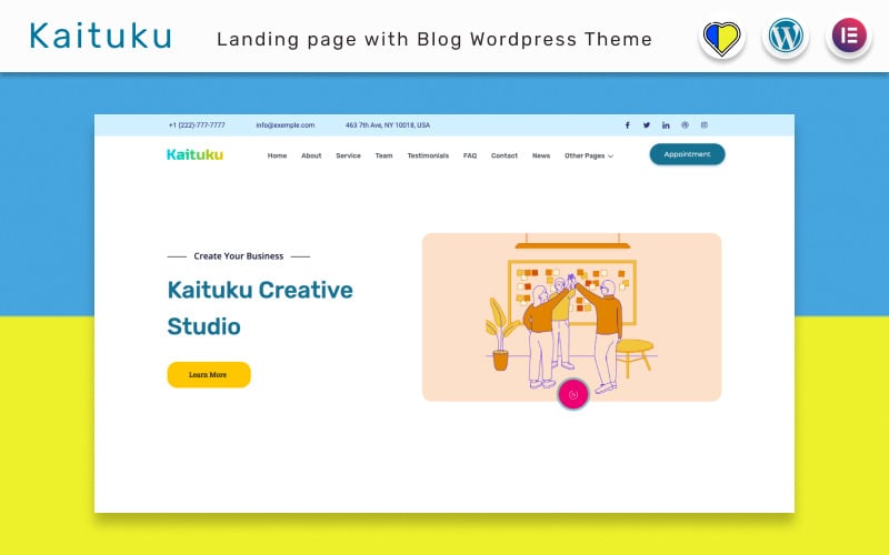 Kaituku | Startup Landing page & Blog WordPress Theme