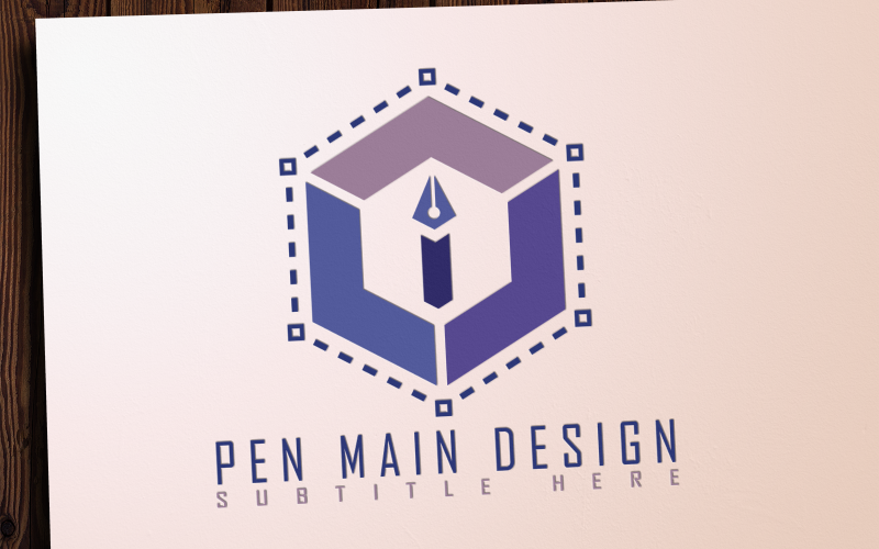Modèle de logo de conception principale de stylo