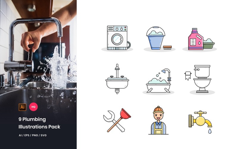 9 Plumbing Pack - Illustrazione