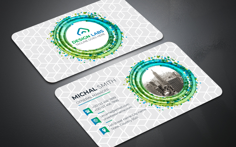 Download Фирменный стиль "Colorful Business Card - Corporate Identity Template" / Colorful Business Card - Corporate Identity Template - Фирменный стиль на тему графика black,blue,bundle,business,card,clean,cmyk,color,company,corporate,creative,design,green,horizontal,modern,personal,print,ready,professional,psd