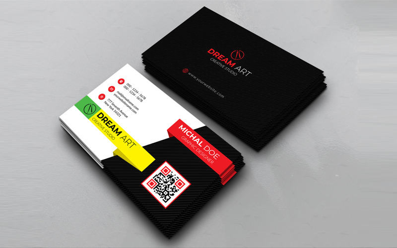 Download Фирменный стиль "Colorful Dark Business Card - Corporate Identity Template" / Colorful Dark Business Card - Corporate Identity Template - Фирменный стиль на тему графика business,card,corporate,spa,photography,creative,real,estate,food,flyers,red,green,blue,hi-quality,official,water,color,cards,professional,modern