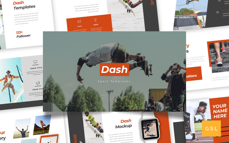 Dash - Plantilla de deporte Presentaciones de Google