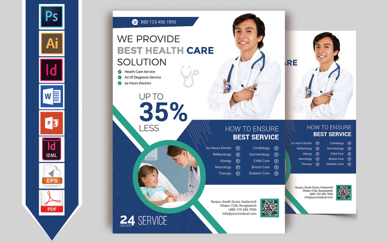 Download Фирменный стиль "Doctor & Medical Flyer Vol-02 - Corporate Identity Template" / Doctor & Medical Flyer Vol-02 - Corporate Identity Template - Фирменный стиль doctor,medical,hospital,clinic,health,care,child-care,mother-care,diabetic-care,neorology,cardiology,allergy,therapy,doctor-flyer,medical-flyer,hospital-flyer