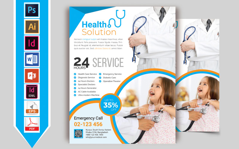 Download Фирменный стиль "Doctor & Medical Flyer Vol-03 - Corporate Identity Template" / Doctor & Medical Flyer Vol-03 - Corporate Identity Template - Фирменный стиль doctor,medical,hospital,clinic,health,care,child-care,mother-care,diabetic-care,neorology,cardiology,allergy,therapy,doctor-flyer,medical-flyer,hospital-flyer