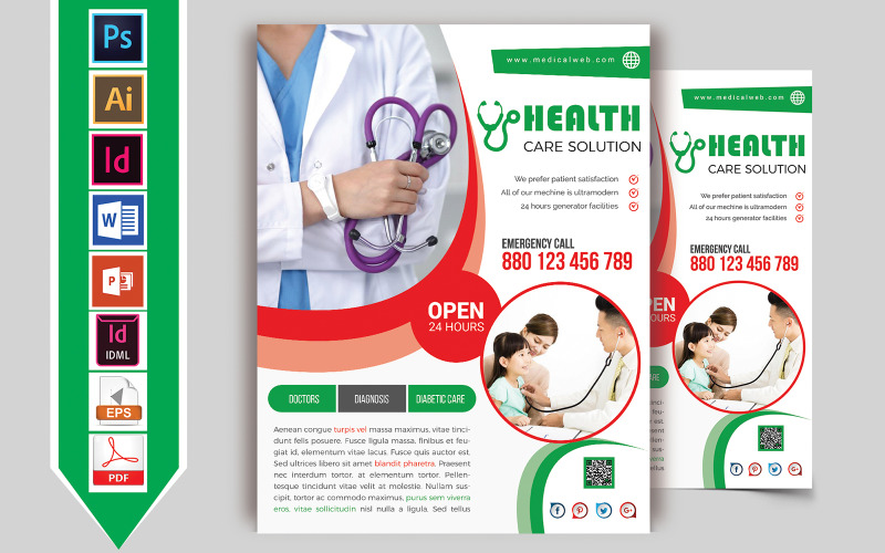 Download Фирменный стиль "Doctor & Medical Flyer Vol-05 - Corporate Identity Template" / Doctor & Medical Flyer Vol-05 - Corporate Identity Template - Фирменный стиль doctor,medical,hospital,clinic,health,care,child-care,mother-care,diabetic-care,neorology,cardiology,allergy,therapy,doctor-flyer,medical-flyer,hospital-flyer