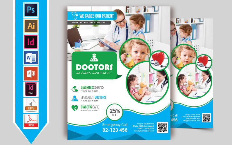 Download Фирменный стиль "Doctor & Medical Flyer Vol-06 - Corporate Identity Template" / Doctor & Medical Flyer Vol-06 - Corporate Identity Template - Фирменный стиль doctor,medical,hospital,clinic,health,care,child-care,mother-care,diabetic-care,neorology,cardiology,allergy,therapy,doctor-flyer,medical-flyer,hospital-flyer