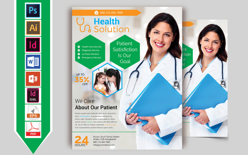 Download Фирменный стиль "Doctor & Medical Flyer Vol-07 - Corporate Identity Template" / Doctor & Medical Flyer Vol-07 - Corporate Identity Template - Фирменный стиль doctor,medical,hospital,clinic,health,care,child-care,mother-care,diabetic-care,neorology,cardiology,allergy,therapy,doctor-flyer,medical-flyer,hospital-flyer
