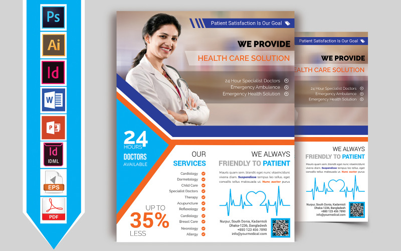 Download Фирменный стиль "Doctor & Medical Flyer Vol-10 - Corporate Identity Template" / Doctor & Medical Flyer Vol-10 - Corporate Identity Template - Фирменный стиль doctor,medical,hospital,clinic,health,care,child-care,mother-care,diabetic-care,neorology,cardiology,allergy,therapy,doctor-flyer,medical-flyer,hospital-flyer