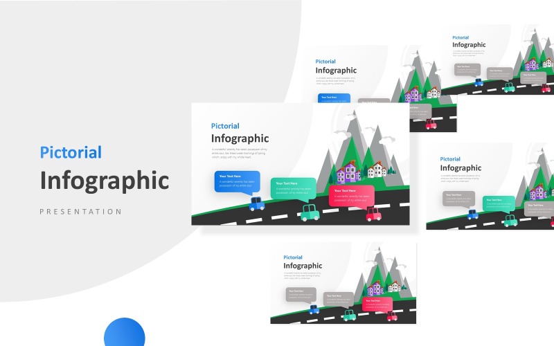 Modelo de PowerPoint de apresentação de infográfico de produto de três etapas