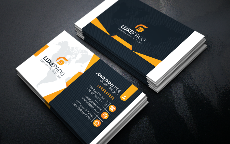 Download Фирменный стиль "Orange Color Business Card - Corporate Identity Template" / Orange Color Business Card - Corporate Identity Template - Фирменный стиль на тему графика black,blue,bundle,business,card,clean,cmyk,color,company,corporate,creative,design,green,horizontal,modern,personal,print,ready,professional,psd