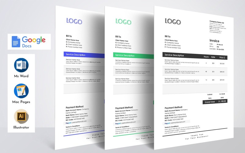 Download Фирменный стиль "Simplex Auto Calculation Google Docs Word Pages Invoice Bill" / Simplex Auto Calculation Google Docs Word Pages Invoice Bill - Фирменный стиль на тему графика invoice template,ms word,auto calculation,cash memo,modern,apple pages,ecommerce,quotation,best invoice,proforma,sales template,top factuur,bill,corporate,rechnung,invoice design,sample,googl