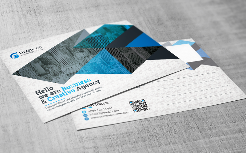Download Фирменный стиль "Blue Color Post Card - Corporate Identity Template" / Blue Color Post Card - Corporate Identity Template - Фирменный стиль на тему графика black,blue,both,side,design,business,card,postcard,creative,postcard,designer,flyer,graphic,green,landscape,logo,magazine,modern,official,print