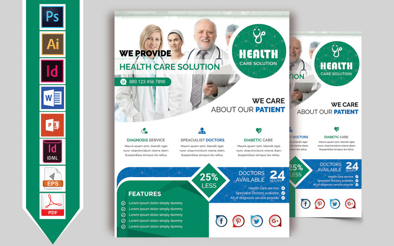 Download Фирменный стиль "Doctor & Medical Flyer Vol-01 - Corporate Identity Template" / Doctor & Medical Flyer Vol-01 - Corporate Identity Template - Фирменный стиль doctor,medical,hospital,clinic,health,care,child-care,mother-care,diabetic-care,neorology,cardiology,allergy,therapy,doctor-flyer,medical-flyer,hospital-flyer