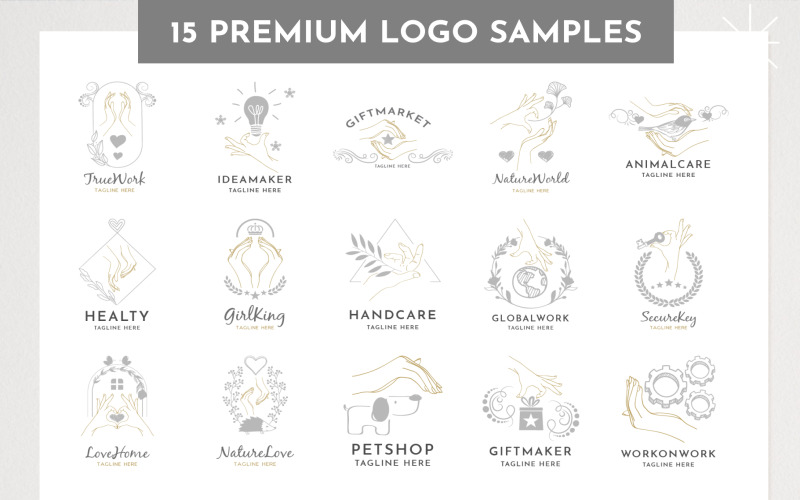 Download Шаблон логотипа "Hands Logo Template" / Hands Logo Template - Шаблон логотипа на тему графика hand,hands,gesture,poses,logo,femine,line,art,template,elegant,assets,body,palms,fingers,handmade,made,by,lady,handholding
