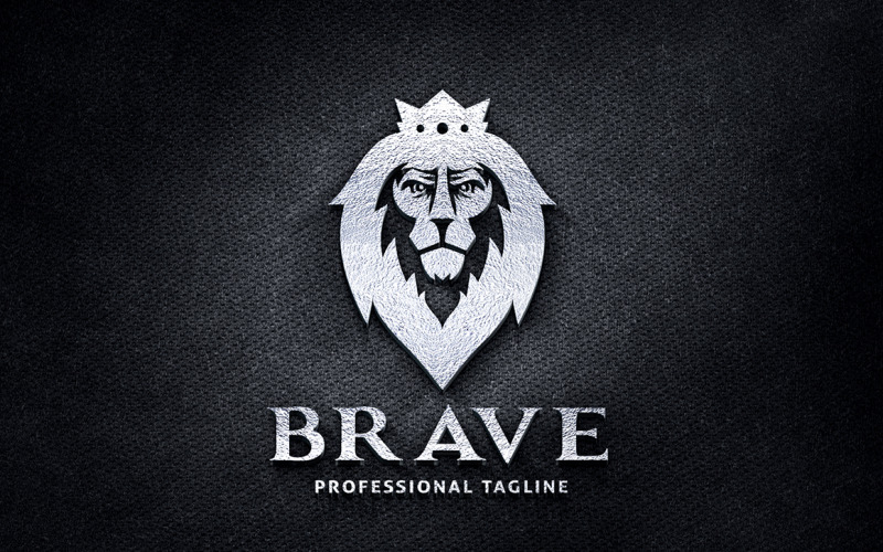 Modèle de logo Brave Lion