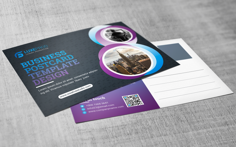 Download Фирменный стиль "Multi Color Postcard - Corporate Identity Template" / Multi Color Postcard - Corporate Identity Template - Фирменный стиль на тему графика black,blue,both,side,design,business,card,postcard,creative,postcard,designer,flyer,graphic,green,landscape,logo,magazine,modern,official,print
