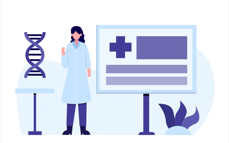 Download Vector "Pharmacist Flat Illustration - Vector Image" / Pharmacist Flat Illustration - Vector Image - Vector на тему графика illustration,vector,flat,graphic,design,pharmacy,medicine,pharmacist,laboratory,medical,research,drug,doctor,hospital,clinic