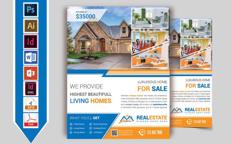 Download Фирменный стиль "Real Estate Flyer Vol-05 - Corporate Identity Template" / Real Estate Flyer Vol-05 - Corporate Identity Template - Фирменный стиль home,property,rent,land,house,real-estate,building,house-plan,home-flyer,property-flyer,house-flyer,real-estate-flyer,building-flyer,rent-flyer,land-flyer,river-side-home,river-view-home