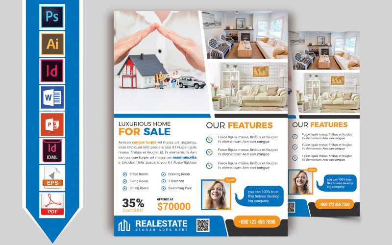 Real Estate Flyer Vol-09 - Modèle d'identité d'entreprise