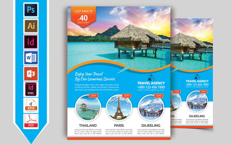 Download Фирменный стиль "Travels & Tours Flyer Vol-04 - Corporate Identity Template" / Travels & Tours Flyer Vol-04 - Corporate Identity Template - Фирменный стиль travel,tour,flyer,travel-flyer,tourism,travelism,thailand,seychelles,phuket,kashmir,london,psd,template,print,brochure,download,canada