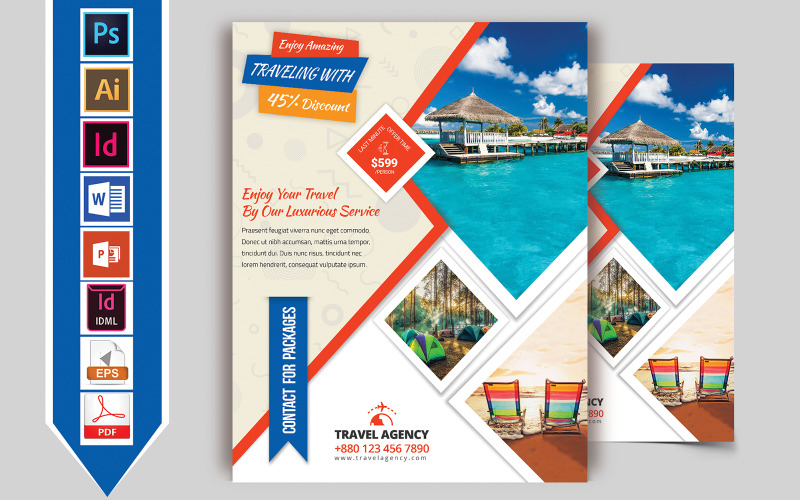 Download Фирменный стиль "Travels & Tours Flyer Vol-06 - Corporate Identity Template" / Travels & Tours Flyer Vol-06 - Corporate Identity Template - Фирменный стиль travel,tour,flyer,travel-flyer,tourism,travelism,thailand,seychelles,phuket,kashmir,london,psd,template,print,brochure,download,canada
