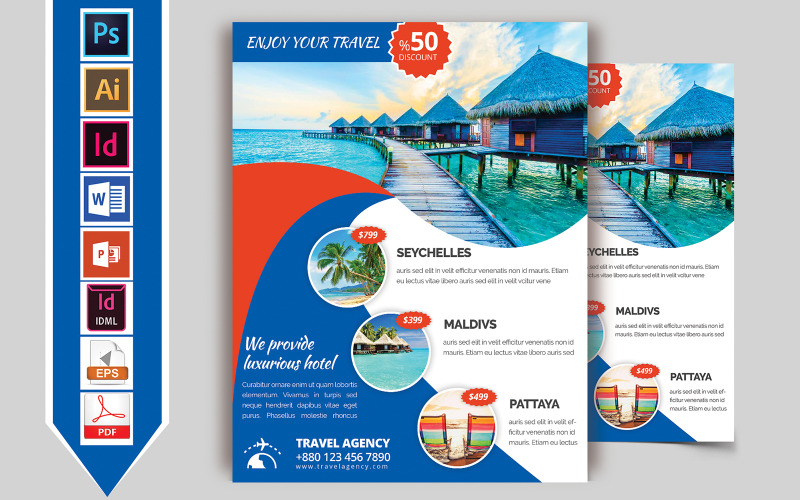 Download Фирменный стиль "Travels & Tours Flyer Vol-08 - Corporate Identity Template" / Travels & Tours Flyer Vol-08 - Corporate Identity Template - Фирменный стиль travel,tour,flyer,travel-flyer,tourism,travelism,thailand,seychelles,phuket,kashmir,london,psd,template,print,brochure,download,canada