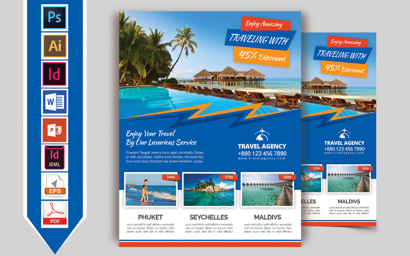 Travels & Tours Flyer Vol-09 - Corporate Identity Template