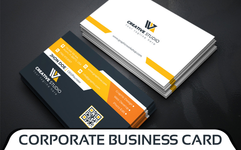 Download Фирменный стиль "Business Card (Black & White) - Corporate Identity Template" / Business Card (Black & White) - Corporate Identity Template - Фирменный стиль на тему графика bestsale,black,blue,business,card,clean,color,colorful,corporate,creative,dark,red,design,elegant,green,mono,name,pattern,pink,print-ready