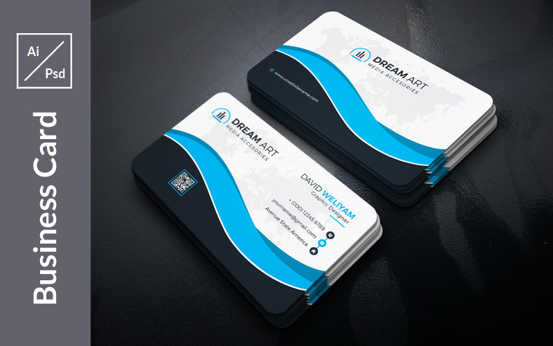 Download Фирменный стиль "David Simple Business Card - Corporate Identity Template" / David Simple Business Card - Corporate Identity Template - Фирменный стиль на тему графика abstract,art,artistic,blue,building,computer,corporate,graph,graphic,green,hi-quality,id,kit,internet,logo,modern,multimedia,official,photo,play