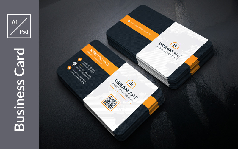 Einfache Standard-Visitenkarte - Corporate Identity-Vorlage